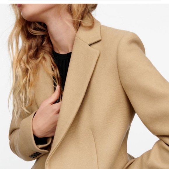 ZARA Menswear Style Wool Coat Manteco Light Tan - Picture 5 of 8